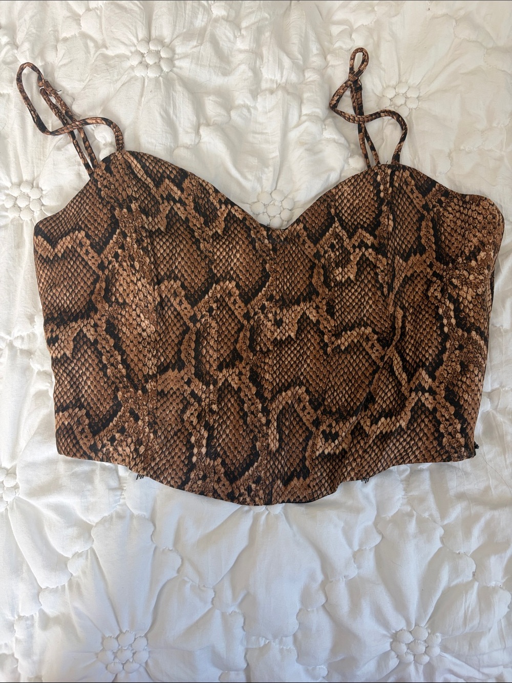Brown Snake Print Corest crop top